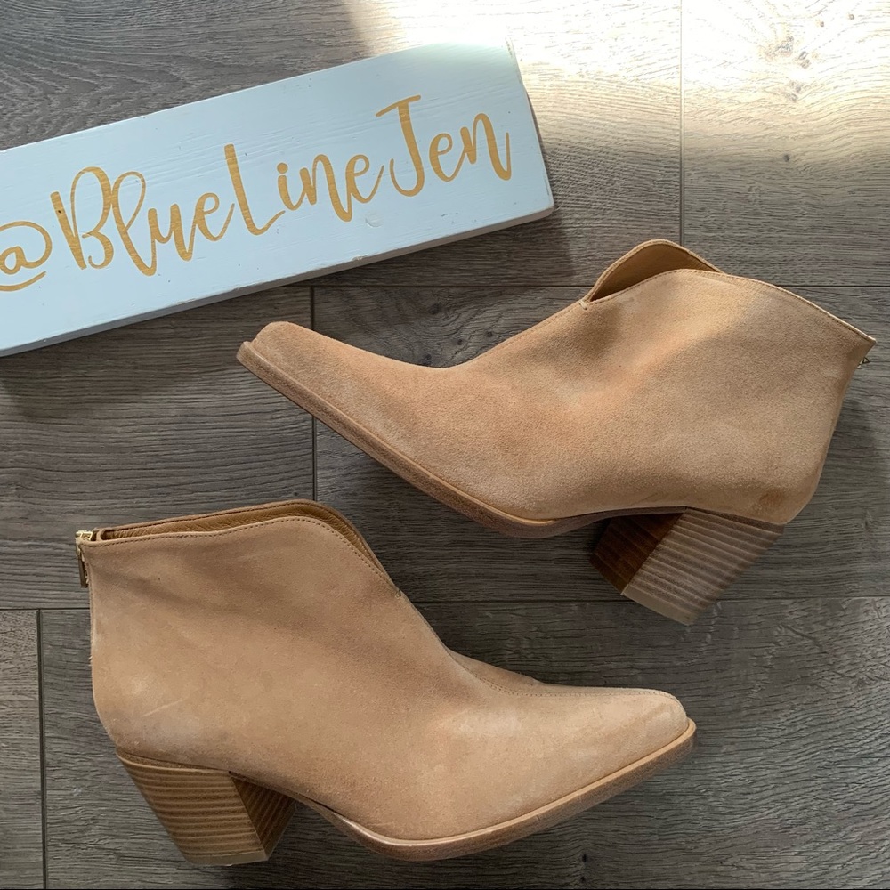Vince. Havana Notch Suede Booties NWOT
